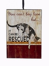 KSA WOODEN PET RESCUE PLAQUE ORNAMENT 