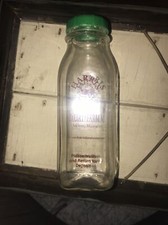 Harris Dairy Farm Dayton Maine Glass Milk Bottle 1/2 Litre With Cap Lid picture