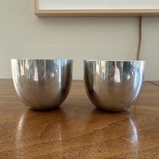 PAIR Vintage Kirk Stieff Pewter P50 Jefferson Cup Authentic Reproduction  picture