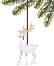 Holiday Lane Snowdaze Clear & Gold Reindeer Ornament Christmas Tree Decor picture