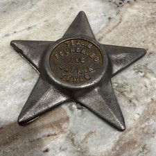 Vintage Texas Foundries Lufkin TX Metal Star Paperweight Ashtray picture