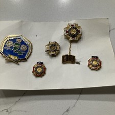vintage VFW Auxiliary Lapel Pins and service badges picture