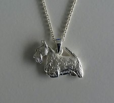 For Ron X 2 Sterling Silver Scottish Terrier Standing Study Pendant picture