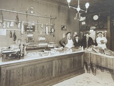 Vtg Port Jervis NY Cabinet Card Photograph Butcher Sussex Street Meat Market  picture