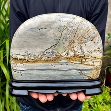 4.23LB Beautiful Natural Chinese Dendritic Limestone Picture Stone Guohua -Rare picture