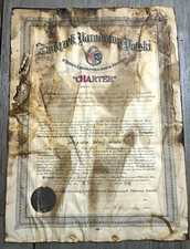 1919 Vintage Polish National Alliance Charter Document Group 2075 Lackawanna NY picture