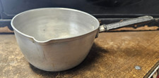 Vtg Aluminum 1950s MCM Small Milk Warming Pan - Made in Italy - Italian Kitchen  picture