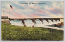Postcard c1944 reading Pennsylvania Ontelaunee Dam picture