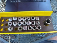 MACHINIST HmC TOOLS LATHE MILL Large Lot of 3C Collets with Sleeve Holder Collar picture