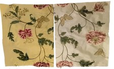Colefax Fowler Oriental Poppy Silk Fabric Scraps Lot 2 Pillow Craft Chinoiserie picture
