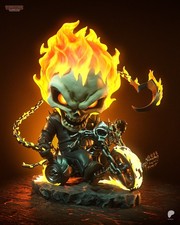 Ghost Rider Chibi 1/6 Scale Figure Statue Unpainted Resin Unassembled picture