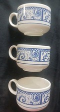  Set of 3 Churchill CCH9 Blue Geometric Coffee Cups (FREE SHIPPING) picture