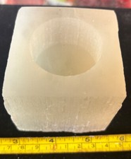 selenite cube Votive Candle Holder  picture