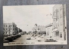 Vintage Beloit Kansas Postcard Main Street West View Porter Hotel Old Cars 1965 picture