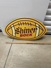 New SHINER BOCK BEER Spoetzl Brewery Texas Football SIGN MAN CAVE TACKER picture