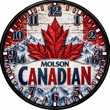 Molson Canadian Beer Man Cave Bar 9” Wall Clock picture
