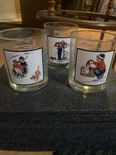 Vintage 1979 Arby's Norman Rockwell Pepsi Winter Scenes (Set of 3) Glasses picture