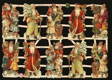 German Embossed Style Scrap Die Cut Relief - Christmas Santa WOW EF7313 picture
