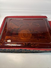 Vintage Antique Lacquer Wood Painted Photo Album Hand Painted Japan Photos 2 picture