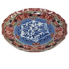 Vintage Japanese Large Serving Bowl Dish Porcelain Imari Style Maebata 12” picture