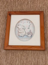 Vintage John Ellam Winnie the Pooh 3D Decoupage Framed Art Disney 100 Aker Wood picture