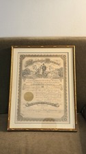 Antique 1920 Marriage Certificate w Gold Frame picture