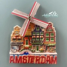 Amsterdam Holland Netherlands Tourist Souvenir Resin Refrigerator Fridge Magnet picture