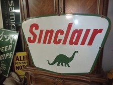 VINTAGE LARGE SINCLAIR PORCELAIN SIGN GASOLINE MOTOR OIL SERVICE PUMP PETROLIANA picture