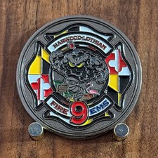 Harwood-Lothian Fire Station 9 EMS Firefighter Challenge Coin  W#29 picture