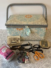 Grandma’s Sewing Box Notion Lot Thread Zipper Shears Hem Adhesive More picture