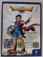 2001 DRAGON WARRIOR III Full Page vintage Video Game PRINT AD Game Boy Color picture