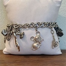 Vintage Monet Charm Bracelet w/ Several Sterling Silver 925 Charms picture