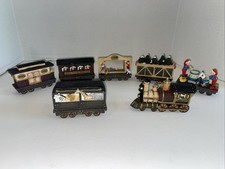 Vintage Christmas Village Express Train Cars  Set Of 7 1998 JC Penney Home Towne picture