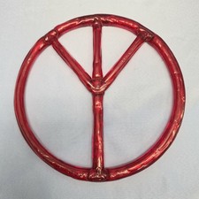 Vintage Red Lucite Acrylic Peace Sign Hippie Wall Decor 13