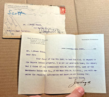 1906 National Ice Co Broome St East Harlem River NY Typed Letter & Envelope picture