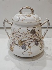 Vintage Limoges France Hand Painted Porcelain S & S Limoges Double Handled  picture