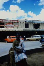 Vintage 35mm Photo Slide 1950s Taos New Mexico Main Street Native Indian Cars picture