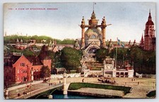 c1910 Bird's Eye View Stockholm Sweden Antique Postcard picture