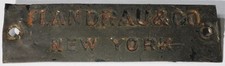 FLANDRAU & CO. New York Horse Carriage Buggy Makers Name Plate ANTIQUE 1870s picture