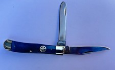 Moore Maker USA 5202 LAW Trapper Knife Smooth Blue Bone 2021 No Box picture
