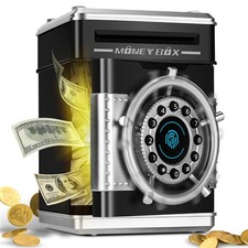 Electronic Piggy Bank for Kids - ATM Money Saving Box, Black, Fun & Educational picture