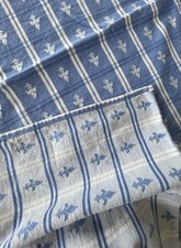 Vintage Williams Sonoma Blue Fleur de Lis Tablecloth 8 Napkins Hungary 84x66 picture