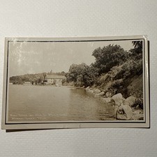 Vintage Real Photo Postcard Rppc Boathouse Dock Storm Lake Iowa 1911 picture