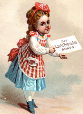 Victorian Trade Card Cute Patriotic Girl  picture