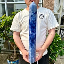 5.97LB  RARE Natural Sodalite Tower Point obelisk blue Quartz Crystal Healing picture