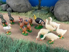 Elastolin Lot of 15 Farm Animal Figures size 0.75 inches Plastic Vintage Germany picture