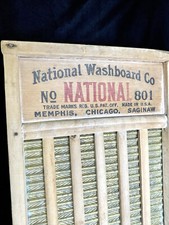 Vintage National Washboard Company The Brass King NO 801 Wood Washboard picture