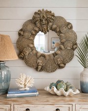 United Design Hayes Parker Seashell Coastal Wall Mirror 22” Signed picture