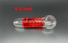 5.2 inch glass Freezable Tobacco Smoking Pipe RED Glycerin hand pipe picture