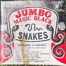 VintageJumbo Magic Black Snakes Collectible Magic Trick Boxed Novelty Item picture